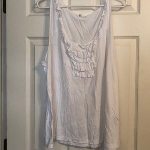 White ruffle tank